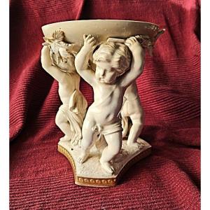 Victorian English Trinket Box With Cherubs.