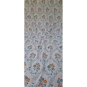 Curtain / 1 / Floral Pattern On A White Background.