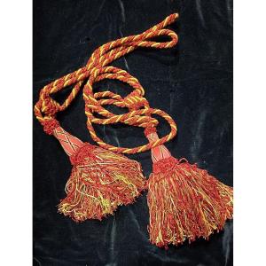 Curtain Ties / One Pair / Red And Yellow. 12 Pairs Available.