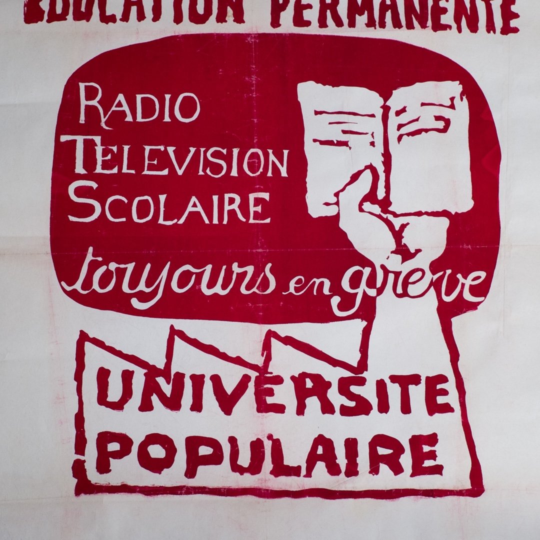 Proantic rare poster may 68 permanent education popular univer
