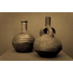 Charming Set Of 2 Vases - African Terracotta - Congo - Early 20th Century ..