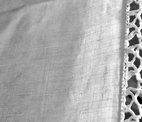 Paire de rideaux, en lin et broderie Richelieu ,   à motifs historiques -photo-5