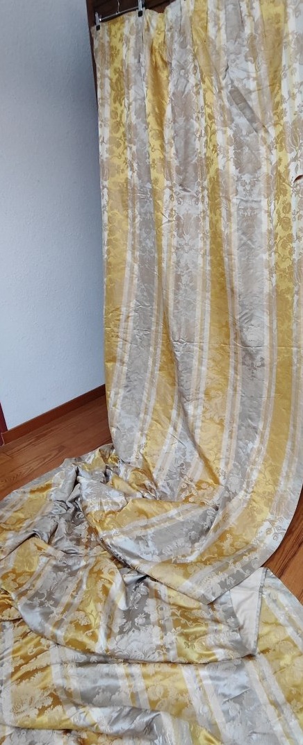 Importante paire de panneaux ,classique , en soie , d'époque xix siècle ,-photo-4