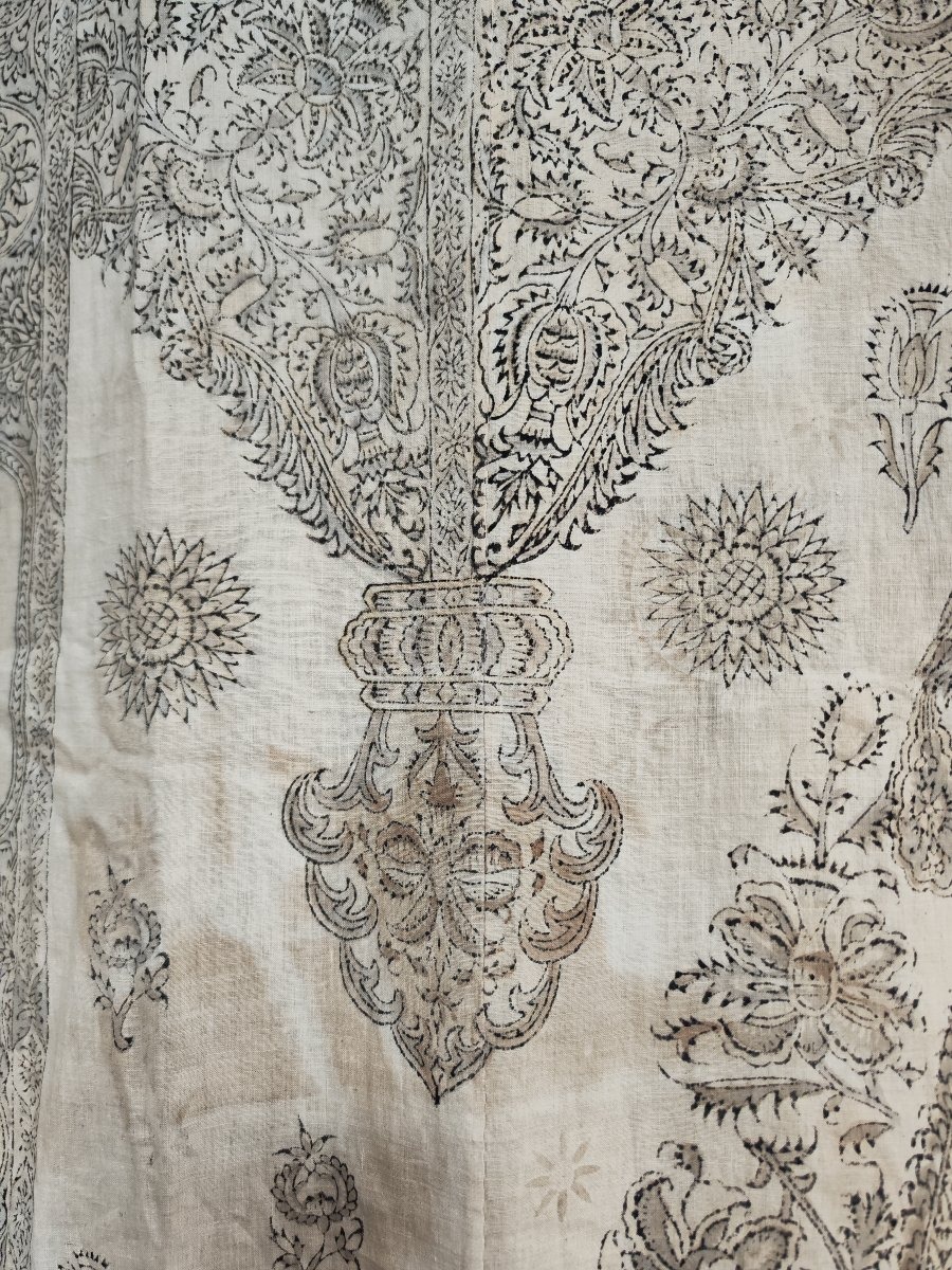 Tenture Ghalambar , d'origine persane, d 'epoque XIXeme , vendue en l' état .-photo-3