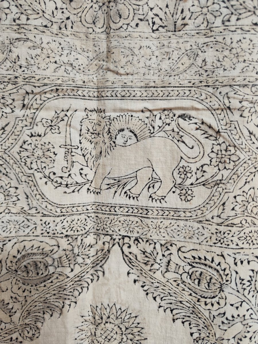 Tenture Ghalambar , d'origine persane, d 'epoque XIXeme , vendue en l' état .