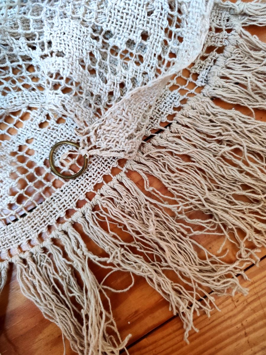 Rideau "Daenerys ", en dentelle au filet rebrodé main -photo-5