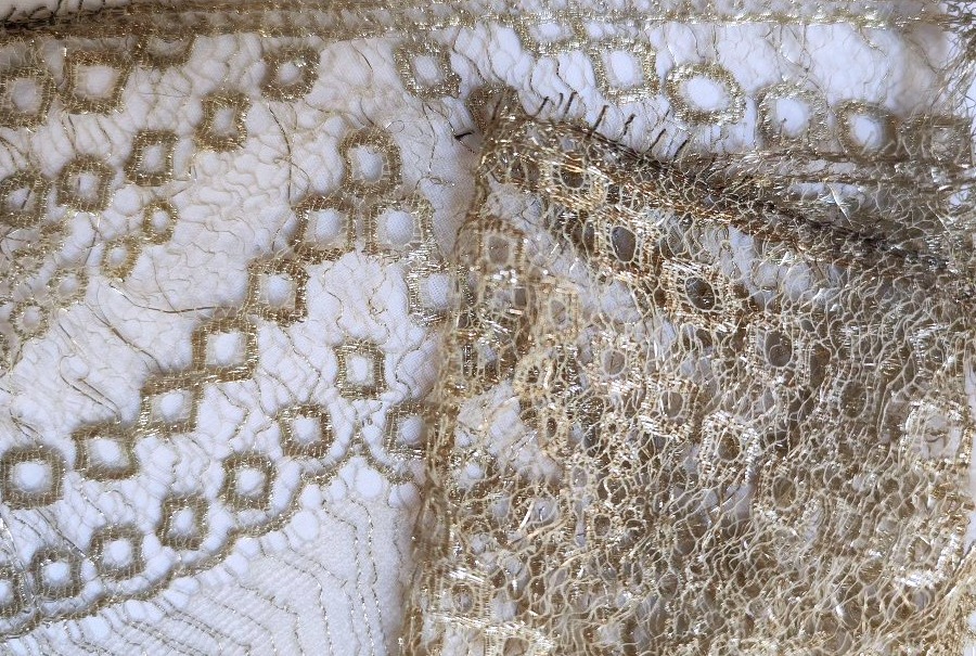 Important Galon de Passementerie en Dentelle Métallique Argentée - 5,40 m-Époque Art Nouveau-photo-3