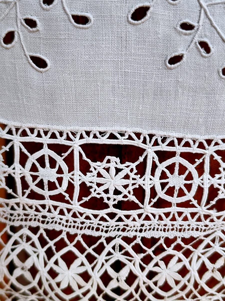 Paire de rideaux décoratifs en dentelle fait main "Printemps -Été", circa 1900-photo-7