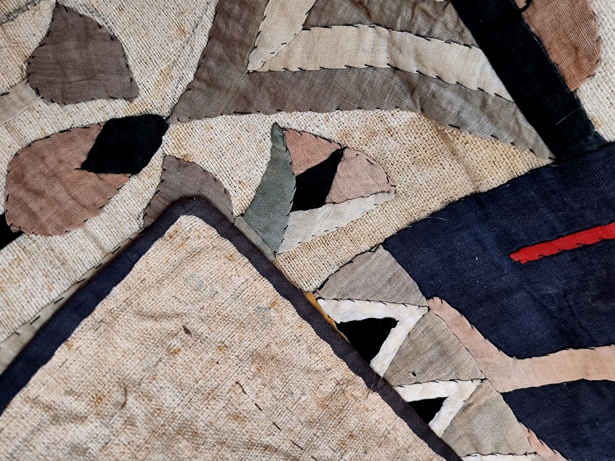 Portière ou tenture murale , appliqué de style  néo-egyptien, époque 1920 -photo-5