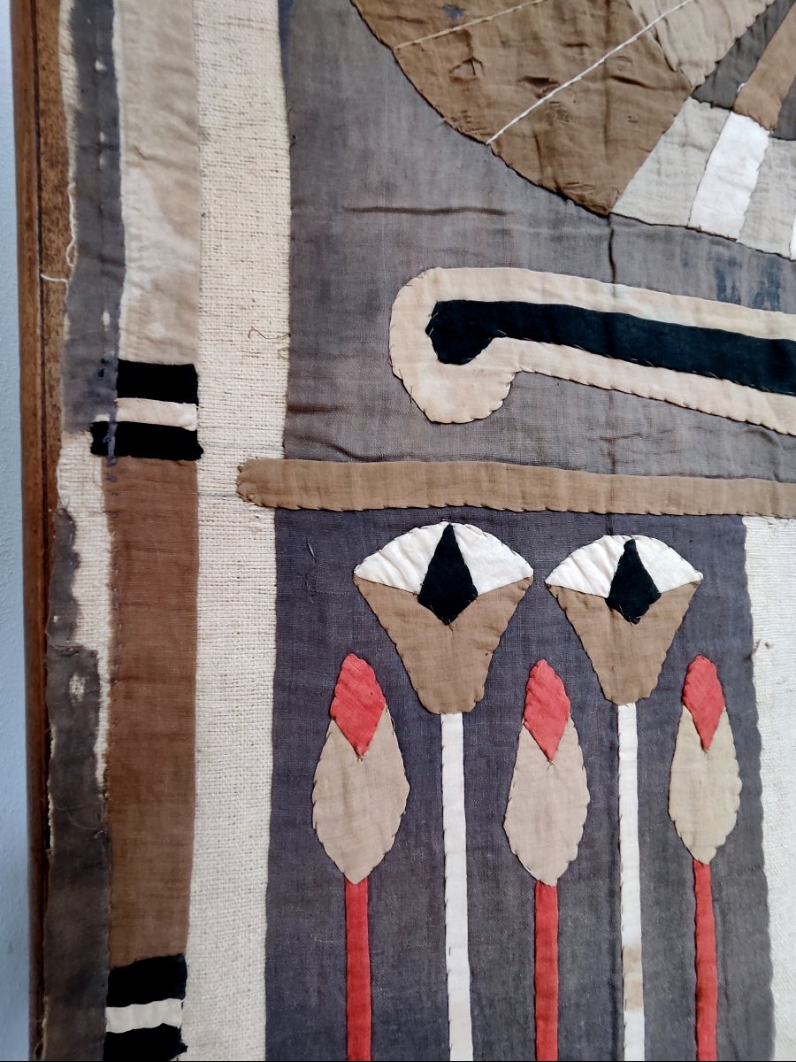 Portière ou tenture murale , appliqué de style  néo-egyptien, époque 1920 -photo-6