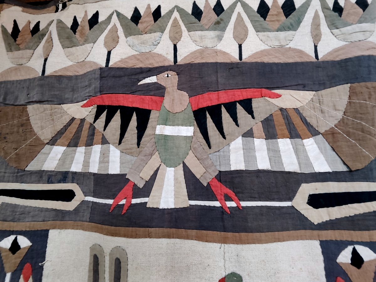 Portière ou tenture murale , appliqué de style  néo-egyptien, époque 1920 -photo-7