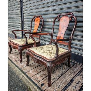 Pair Of Indochinese Armchairs 