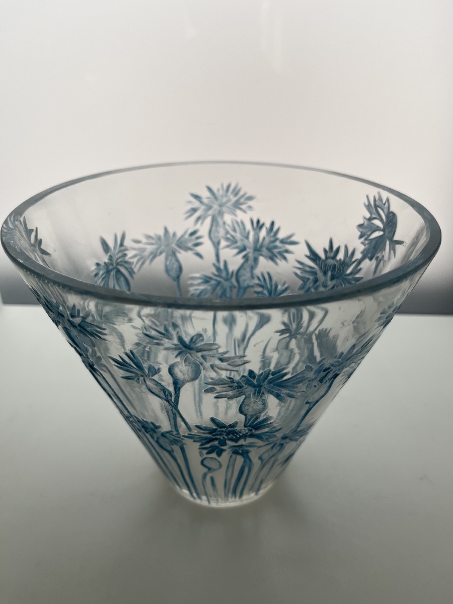 A "bluets" Vase With A Blue Patina, Designed By René Lalique (1860–1945), Circa 1914-photo-2