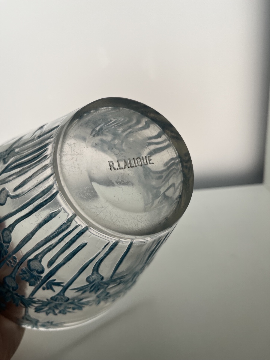 A "bluets" Vase With A Blue Patina, Designed By René Lalique (1860–1945), Circa 1914-photo-4