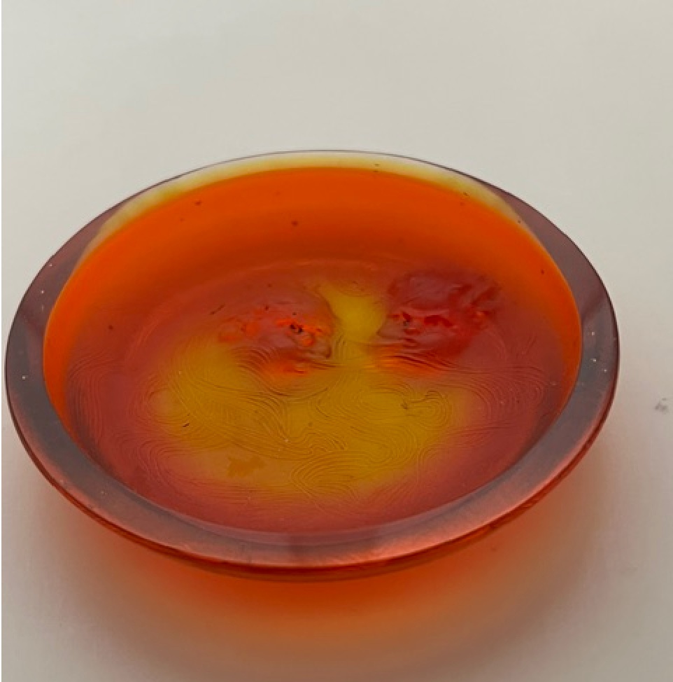 A Very Rare Orange Lalique Small Dish