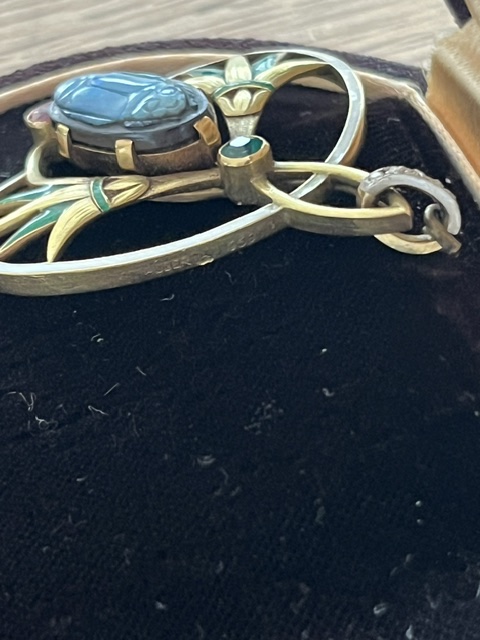 A Beautiful Auger Frères Pendant In The Egyptian Style, Circa 1900. Marked 18k Gold.-photo-2
