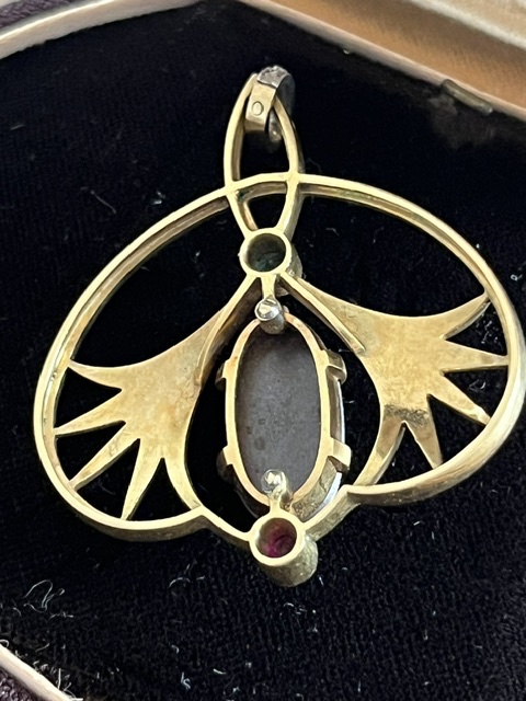 A Beautiful Auger Frères Pendant In The Egyptian Style, Circa 1900. Marked 18k Gold.-photo-3