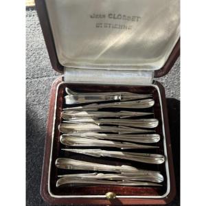 Les fourchettes d'Escargots argent dessiné par la maitre joaillier Jean Closset circa 1960