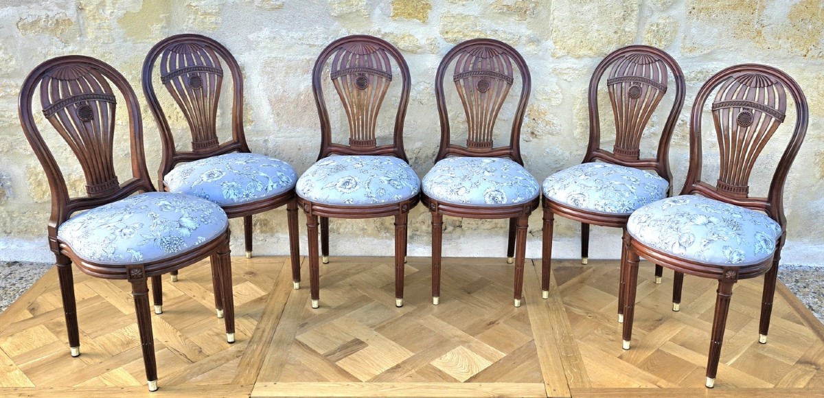 Suite de six chaises en acajou d'époque Empire par Jacob Desmalter - XIXe siècle - N.92428