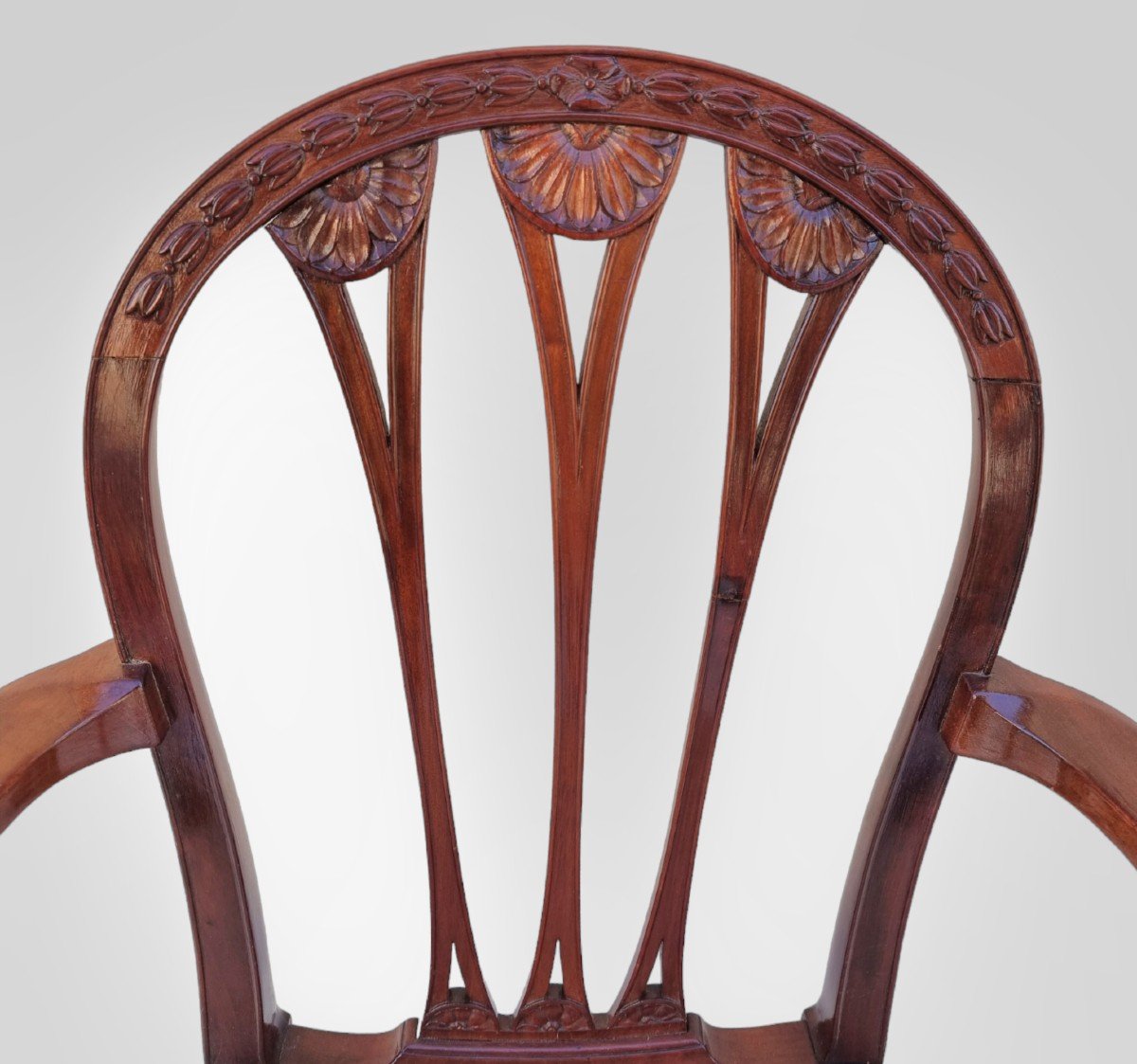Ensemble de 6 chaises et 2 fauteuils  Louis XVI fin 18ème  acajou -photo-5