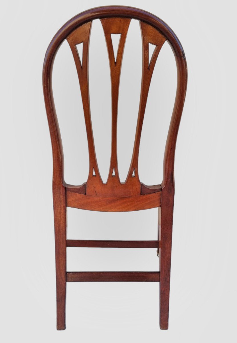 Ensemble de 6 chaises et 2 fauteuils  Louis XVI fin 18ème  acajou -photo-8