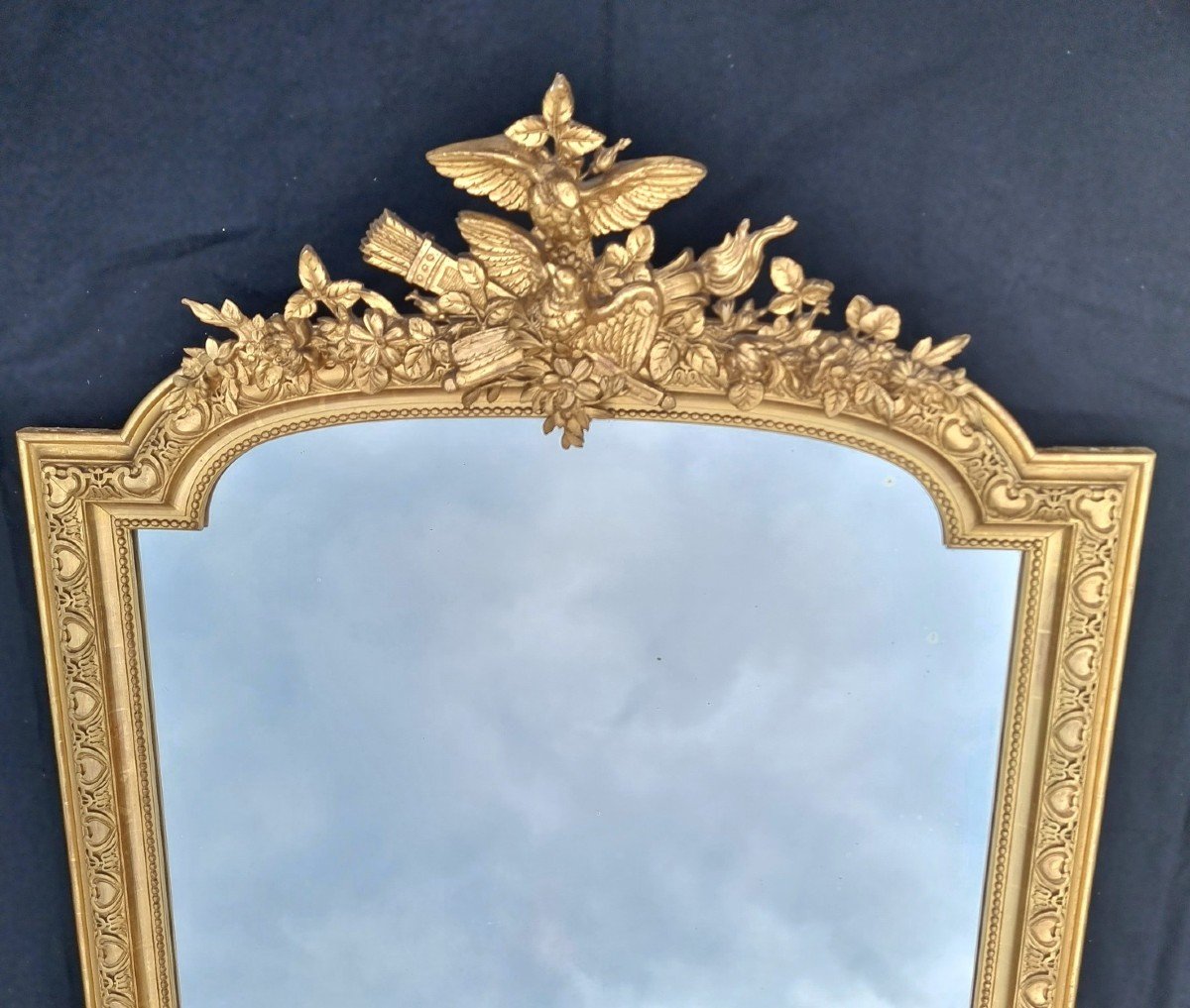 Miroir de mariage , Napoléon III , Bois doré -photo-2