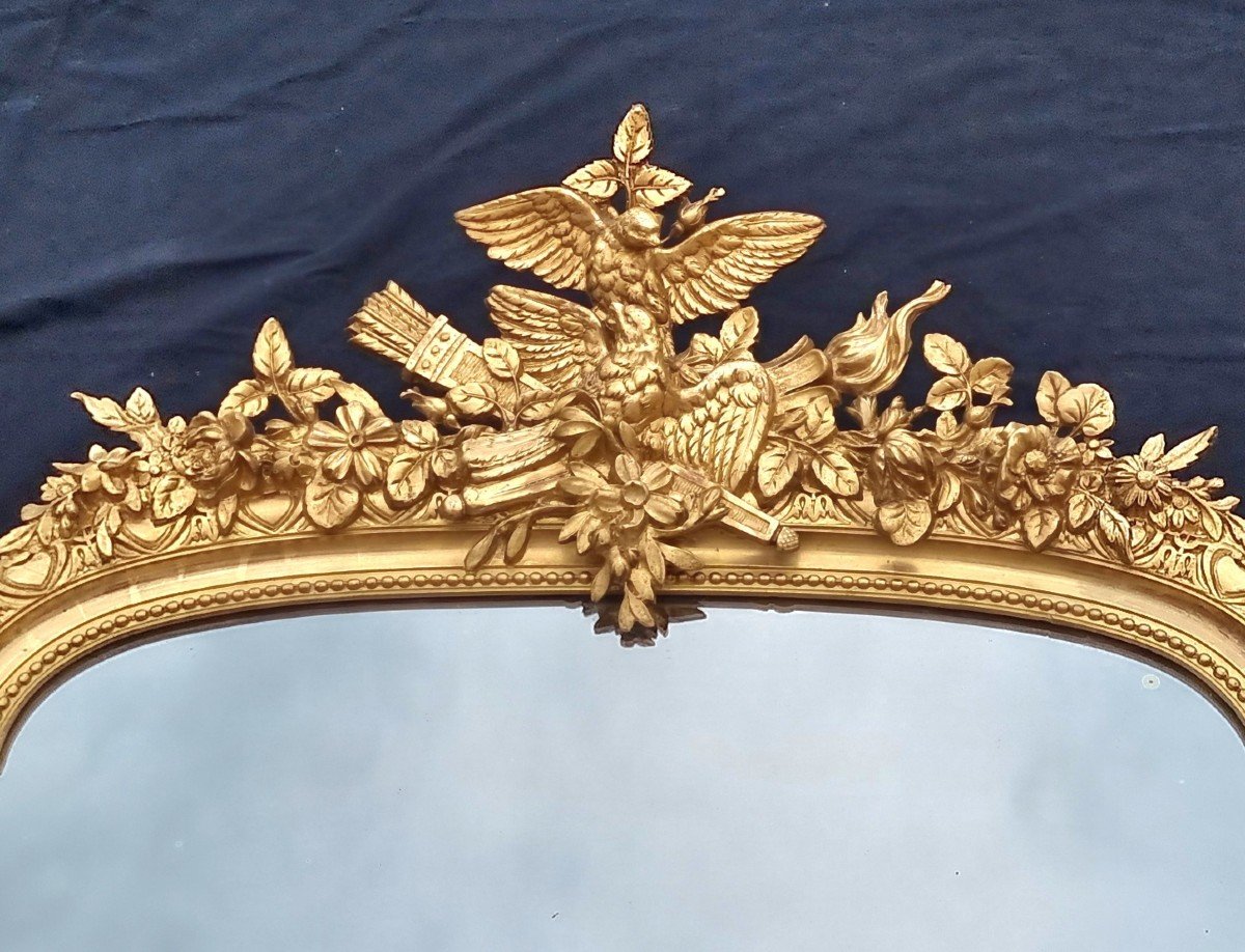 Miroir de mariage , Napoléon III , Bois doré -photo-3