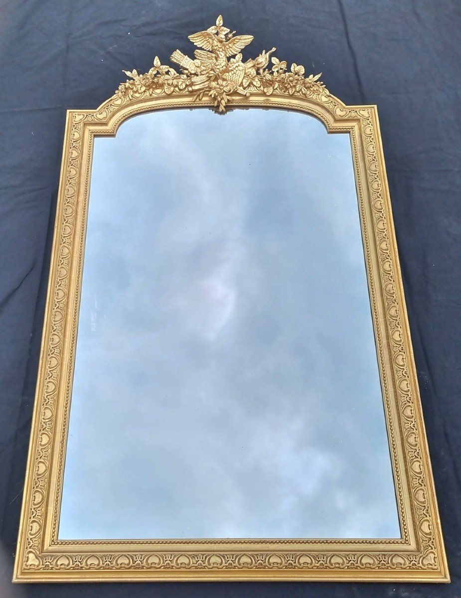 Miroir de mariage , Napoléon III , Bois doré -photo-1