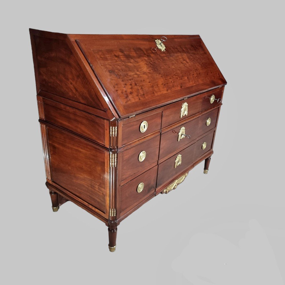 Louis XVI Scriban Commode Stamped: F. Bury-photo-8