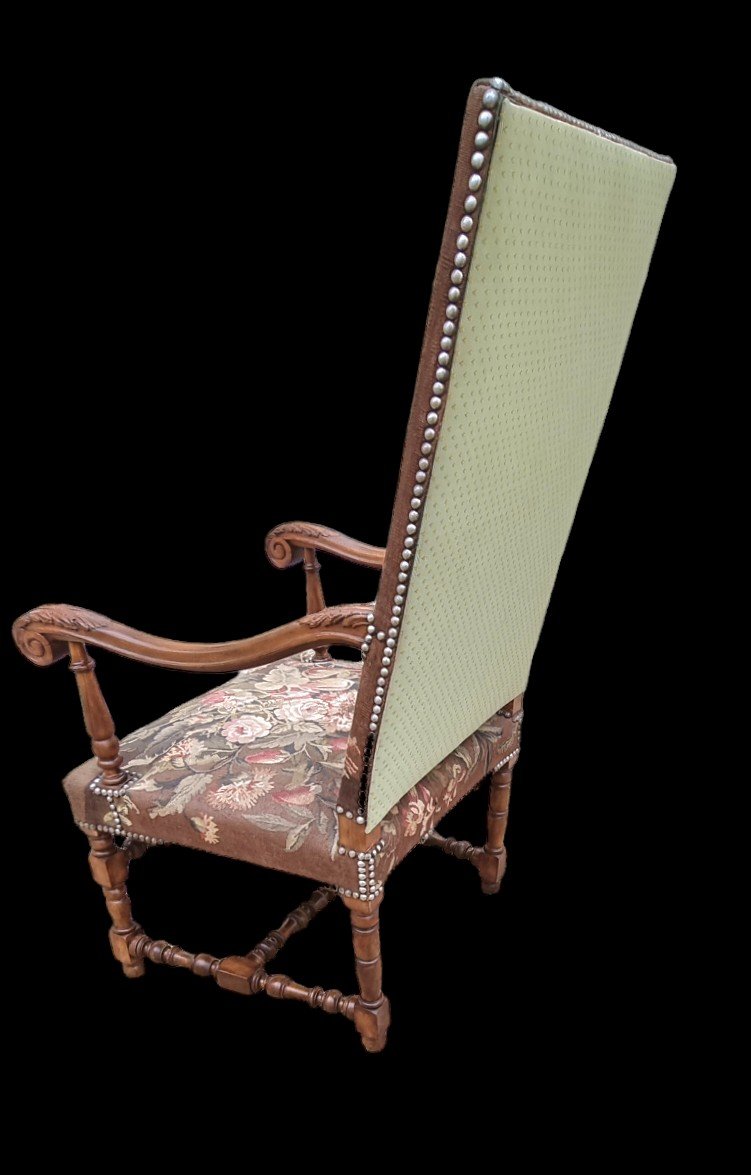 Louis XIII Armchair Aubusson Tapestry-photo-1