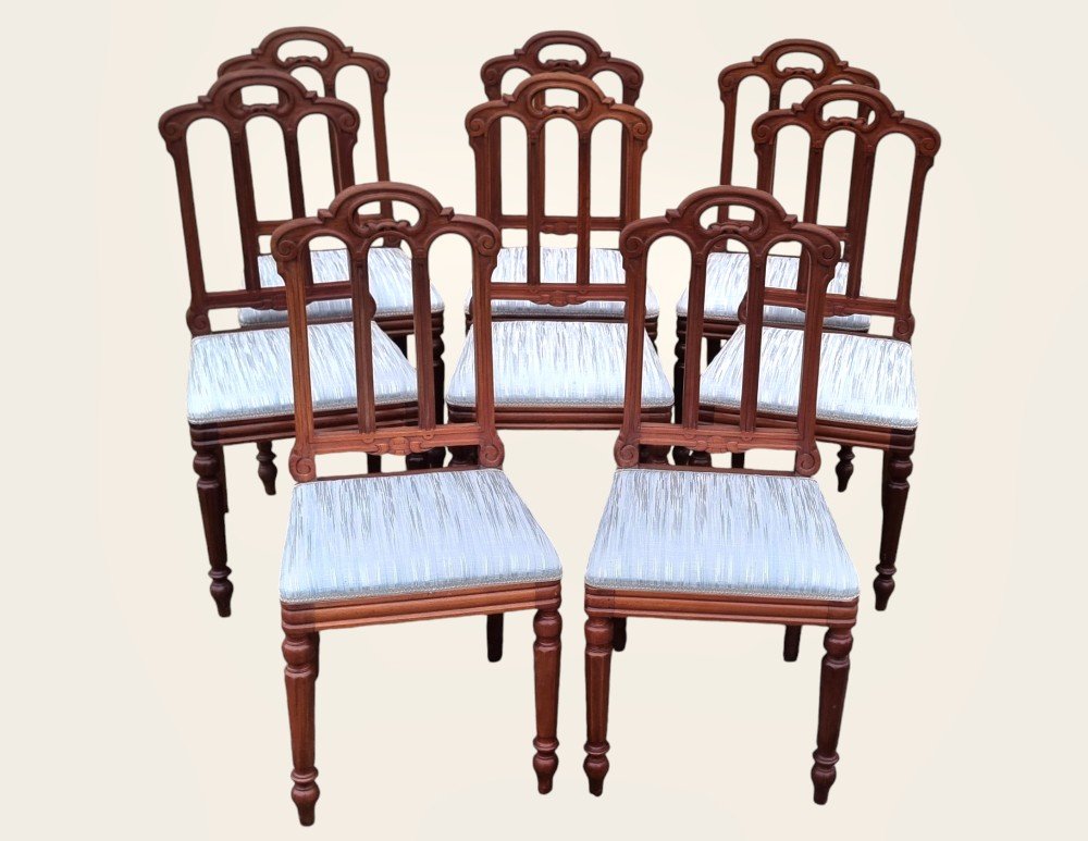 Set Of 8 19th Century Mahogany Chairs -photo-2