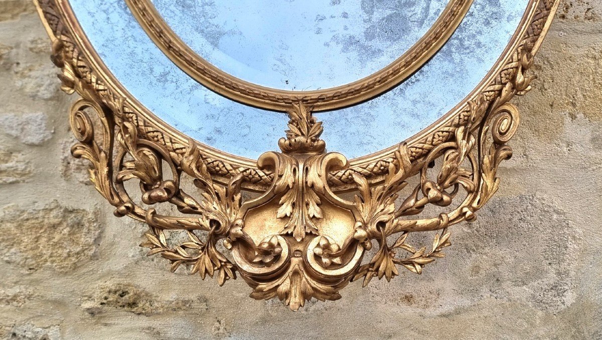 Important Miroir à Parclose , Bois Doré, époque 19 éme-photo-3