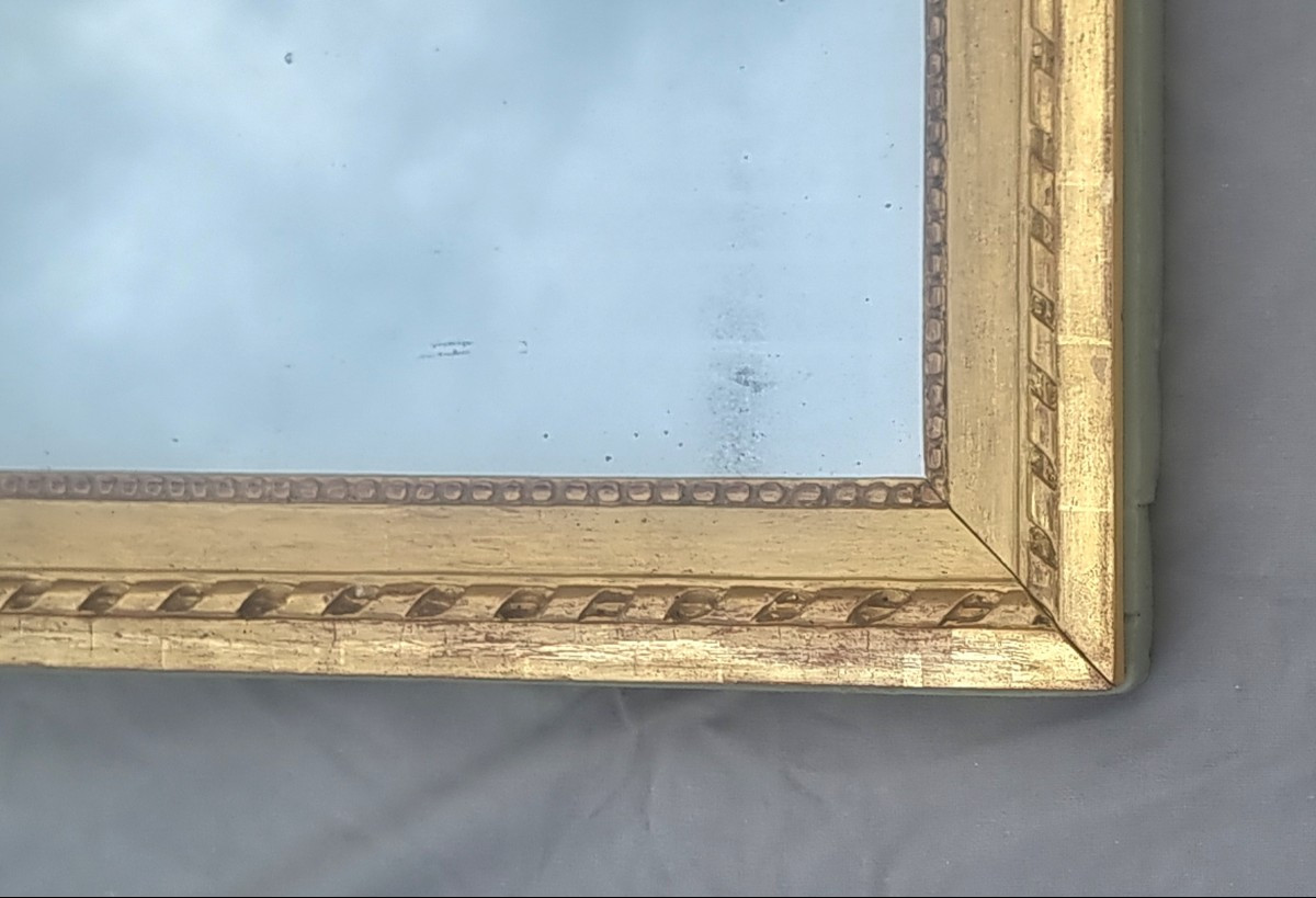 Louis XVI Period Mirror, 18th Century, Gilded Wood-photo-4