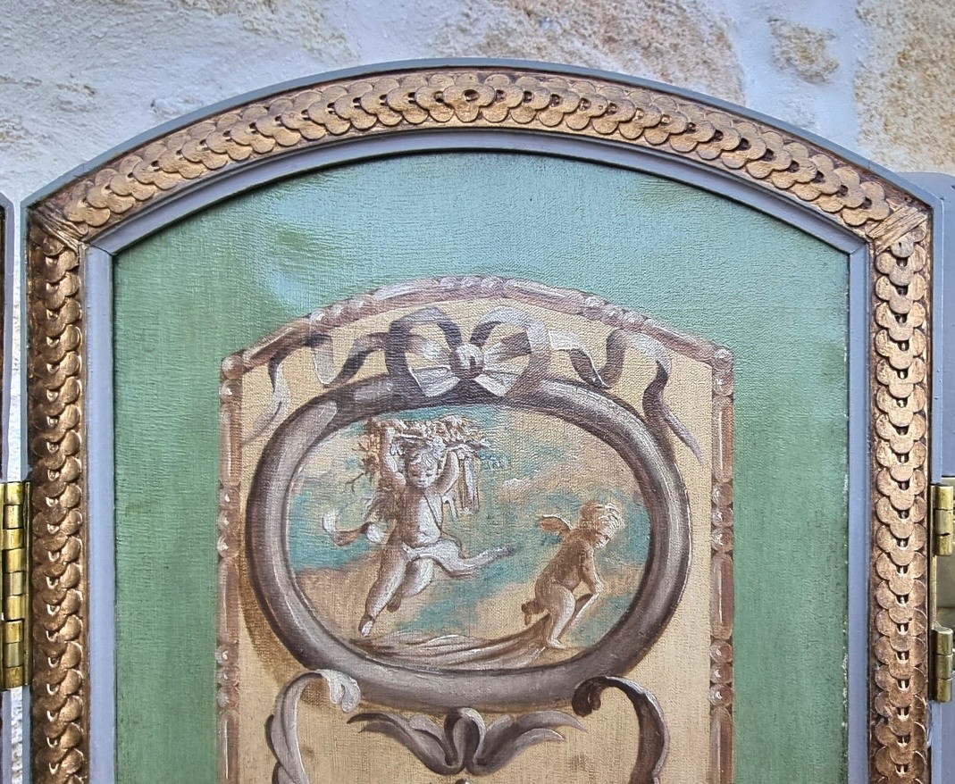 Louis XVI 6-leaf Screen, Early 19th Century-photo-1