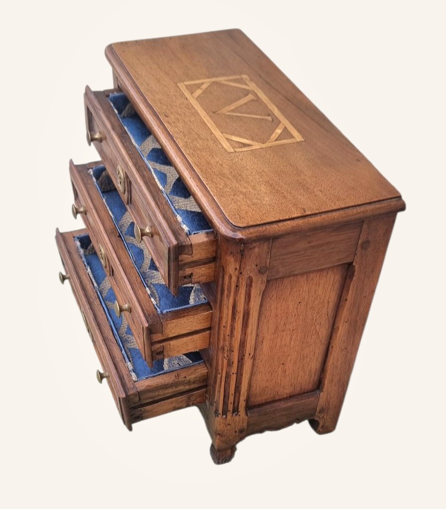 19th Century Master Chest Of Drawers Jewelry Box-photo-4