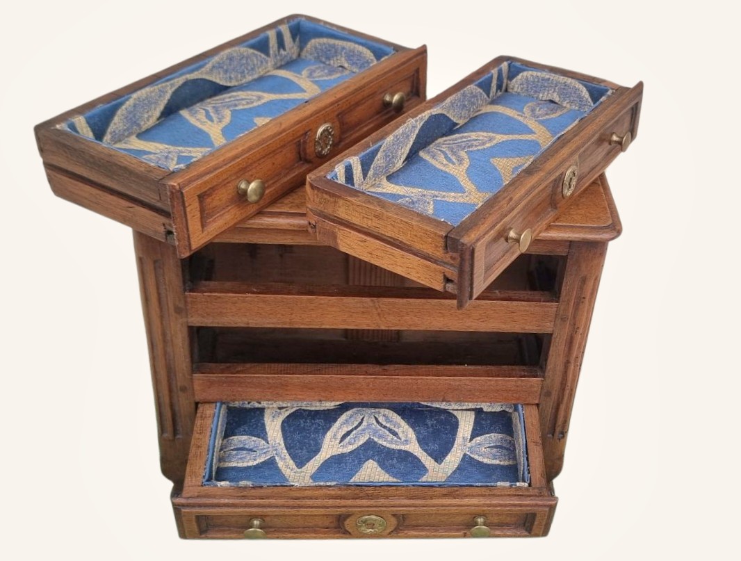 19th Century Master Chest Of Drawers Jewelry Box-photo-5