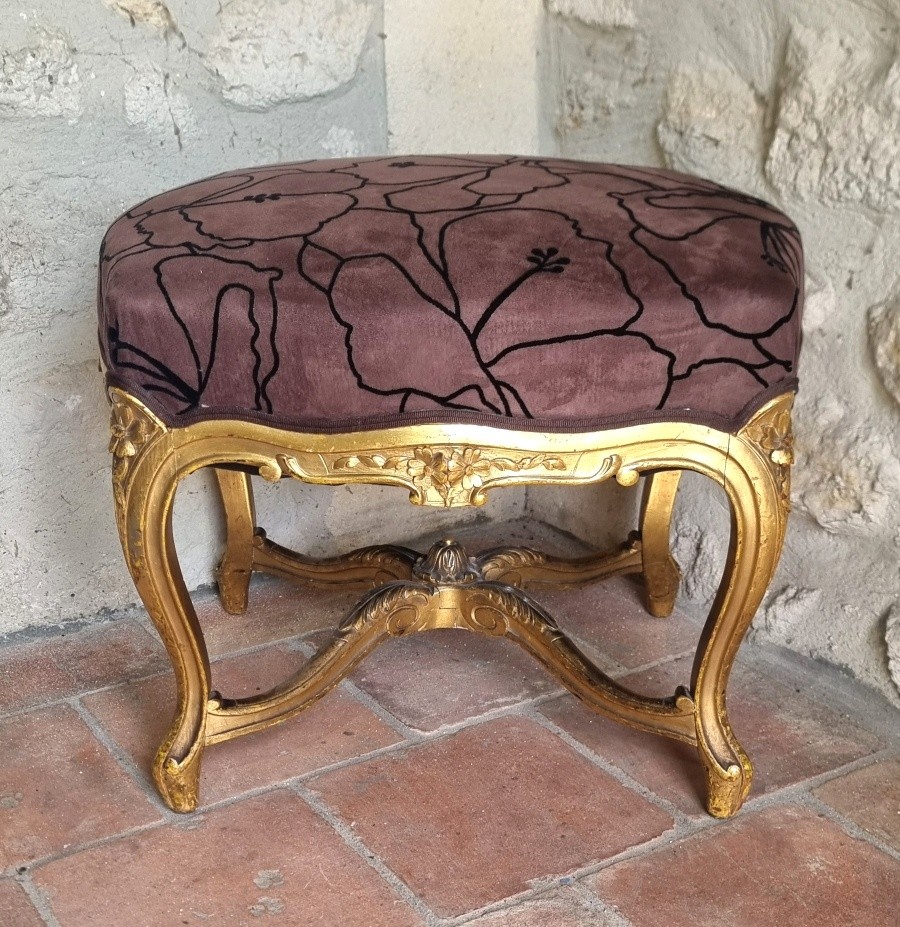 19th Century Gilded Wooden Stool