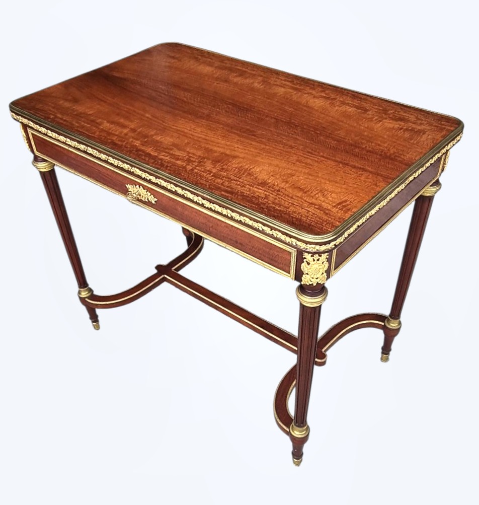 Louis XVI  Style Coffee Table Stamped "grohe".-photo-3