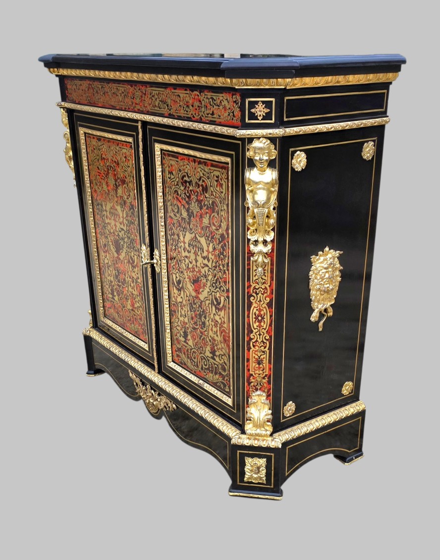 Two-door Sideboard, Napoleon III Period, Boulle Marquetry-photo-2