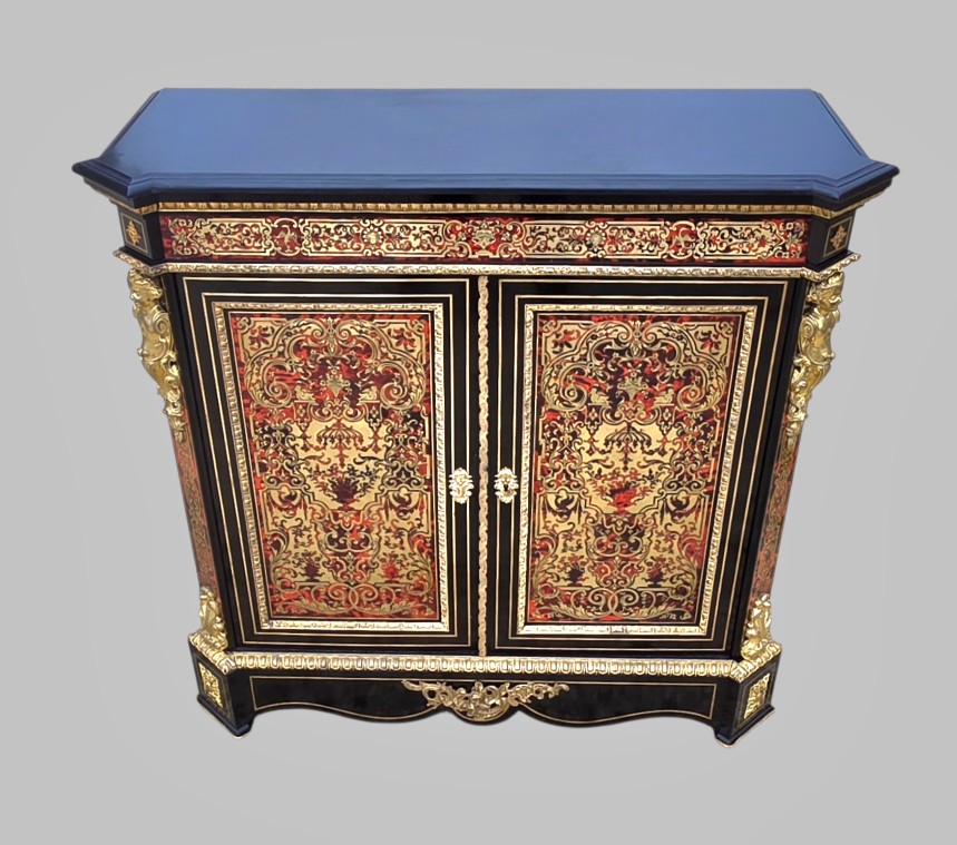 Two-door Sideboard, Napoleon III Period, Boulle Marquetry-photo-3