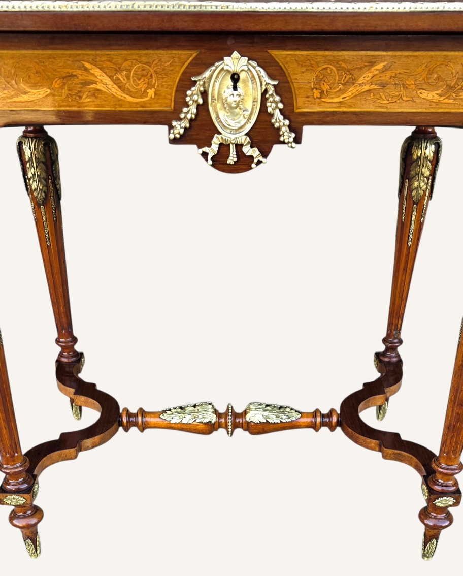 Napoleon III Marquetry Center Table, 19th Century-photo-6