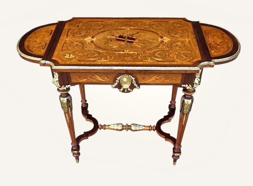 Napoleon III Marquetry Center Table, 19th Century