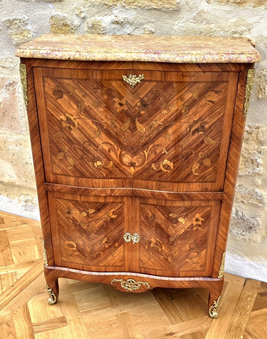 Petit  secrétaire à abattant de style Louis XV-photo-2