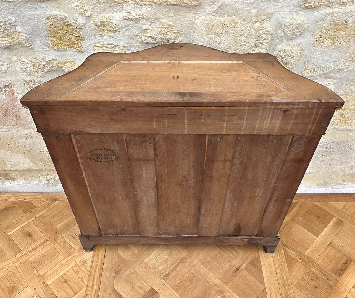 Napoleon III-style Sideboard With Boulle Marquetry, Curved On All Sides-photo-8