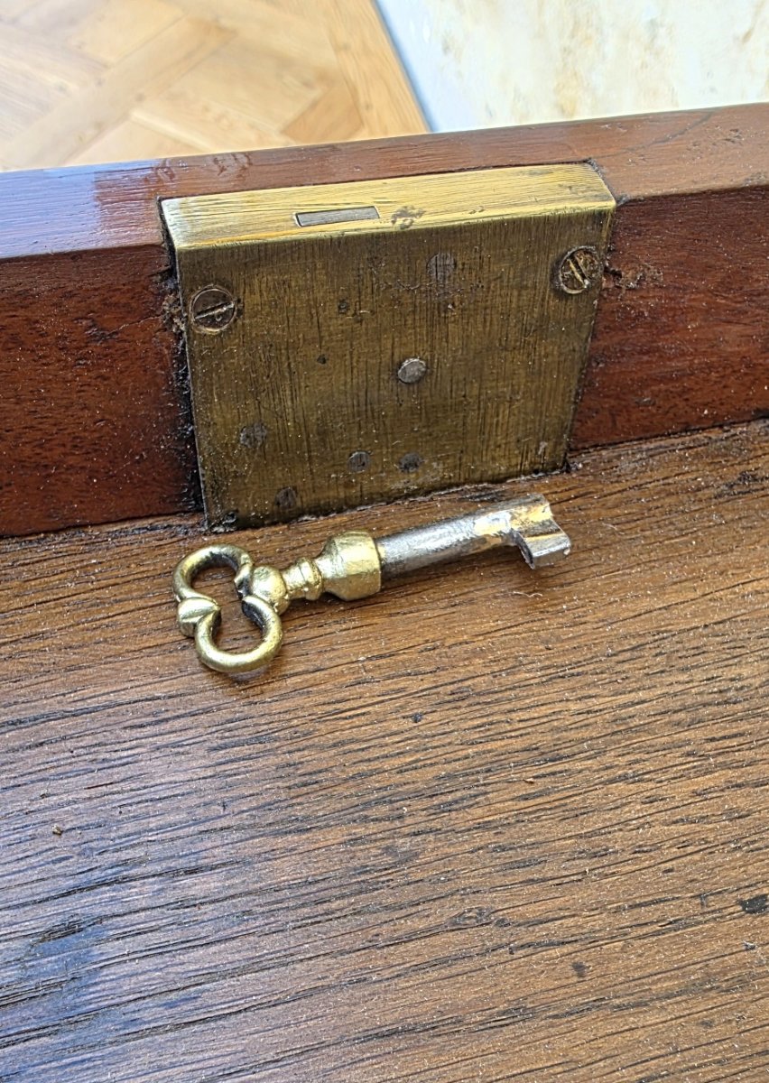 Elégante petite table à écrire d'époque Louis XVI estampillée Ferdinand BURY"-photo-5