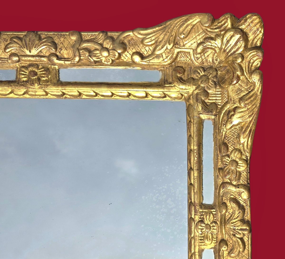 Petit miroir régence 18ème siècle-photo-3