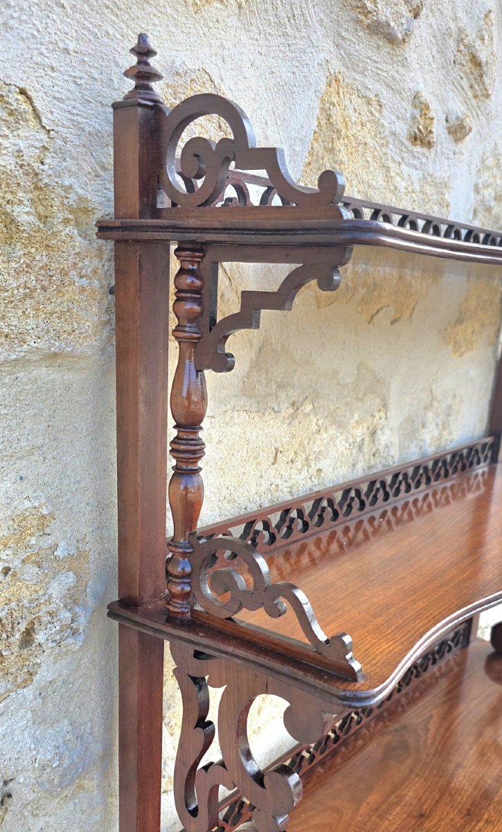 Small Wall Shelf, Solid Mahogany, 19th Century-photo-2