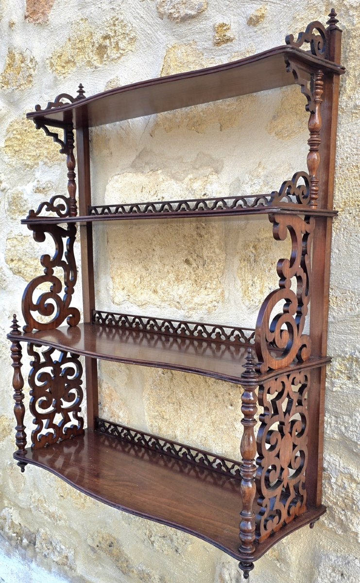 Small Wall Shelf, Solid Mahogany, 19th Century