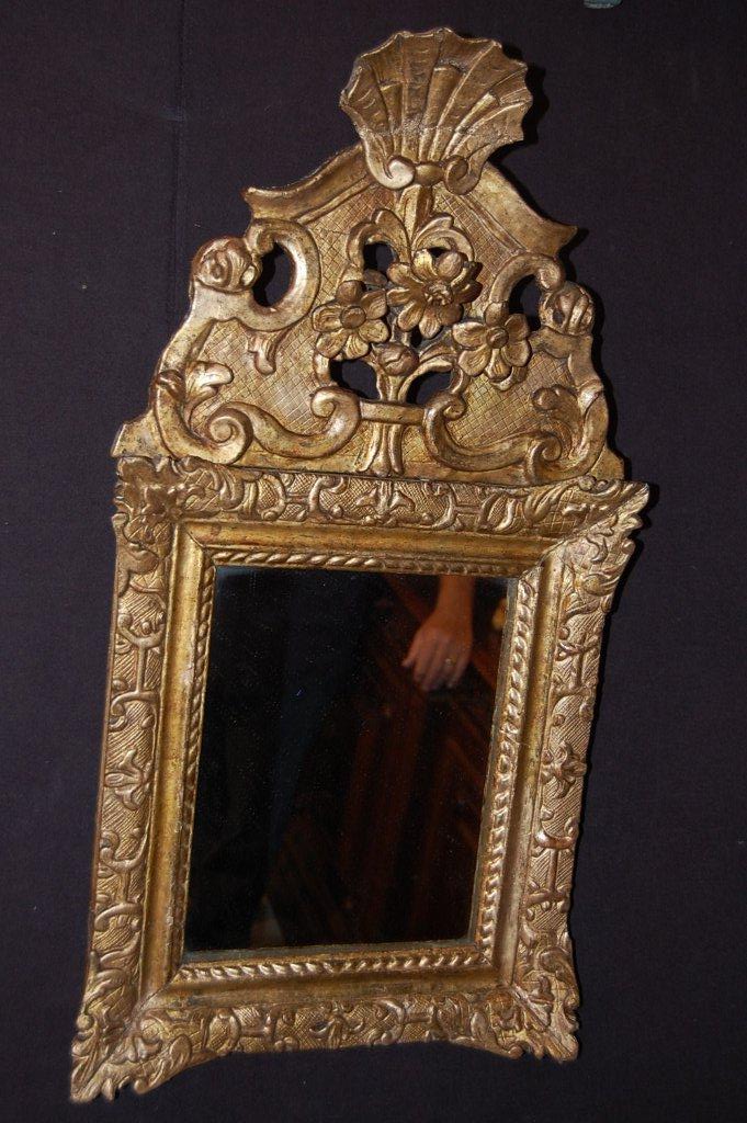 Mirror Pediment "regency" XVIII. Wood Linden