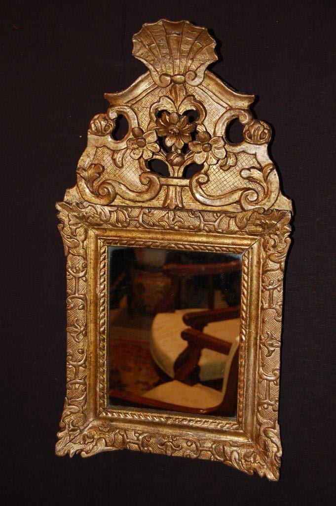 Mirror Pediment "regency" XVIII. Wood Linden-photo-3